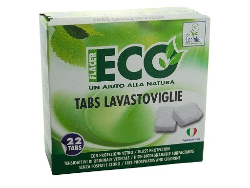 Flacer Eco Lavastovigie tablety do myčky 18g x 22ks Flacer Eco Lavastovigie tablety do myčky 18g x 22ks - Drogerie Kuchyň Myčka tablety a prášek